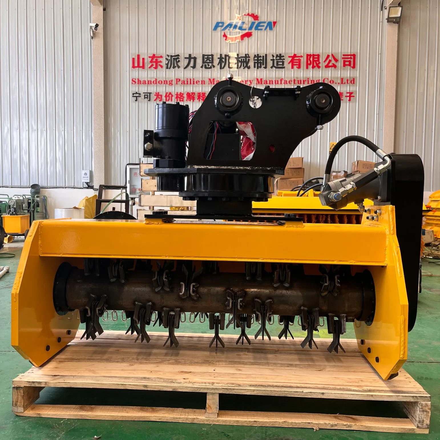 Excavator and Grass Crusher for Clearing Grassland