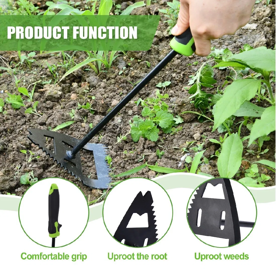 Ergonomic Lightweight Effective TPR Handle Professional Garden Weeding Hand Tool