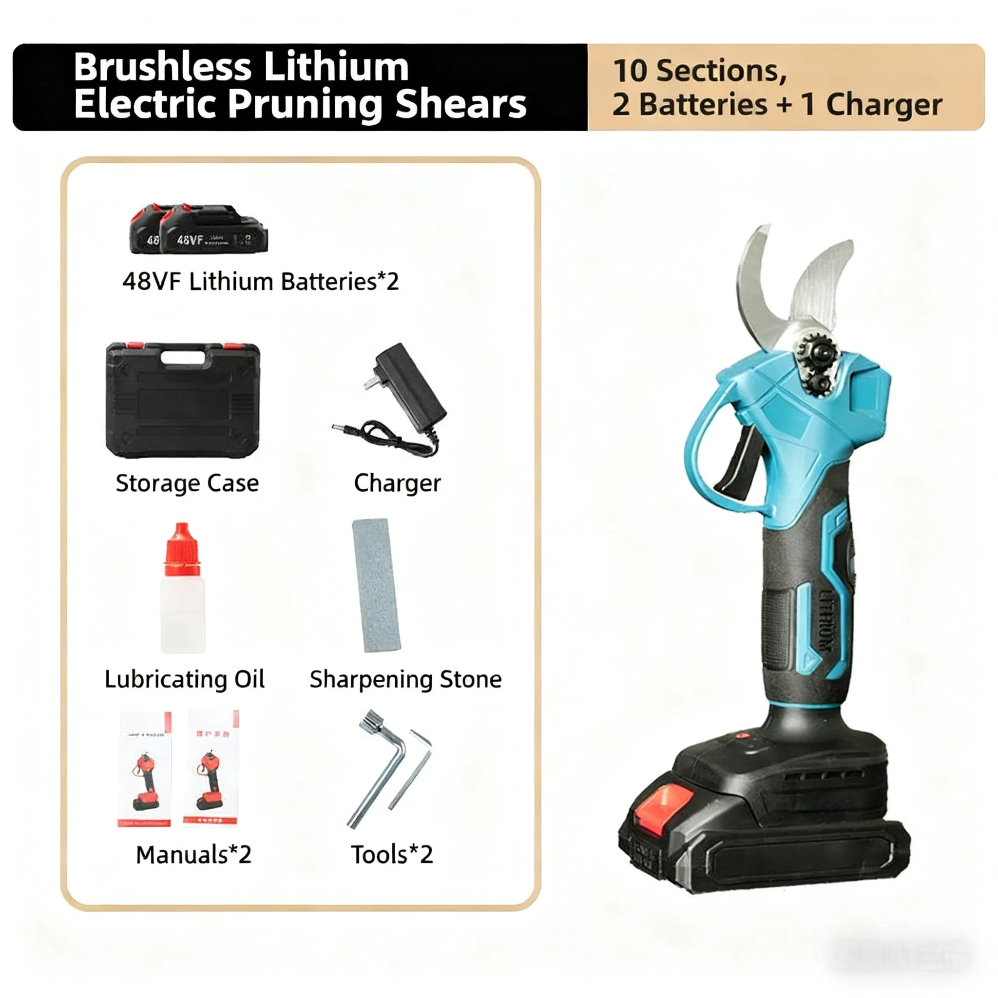 Lithium Battery Pruner: Cordless, Fruit Tree Trimming Tool