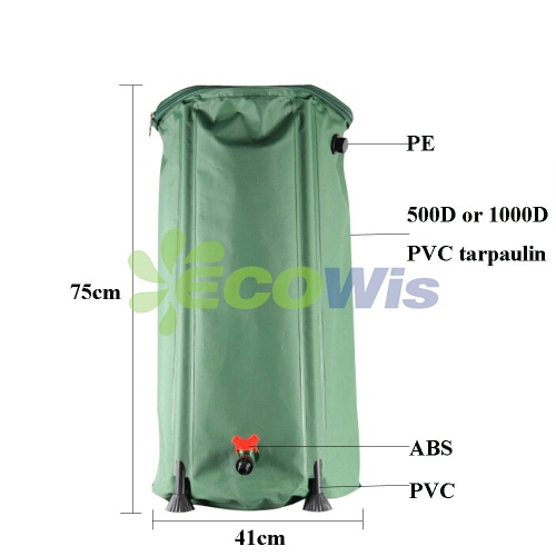 Garden Collapsible Rain Barrel Butt Water Tank Flexible Barrel
