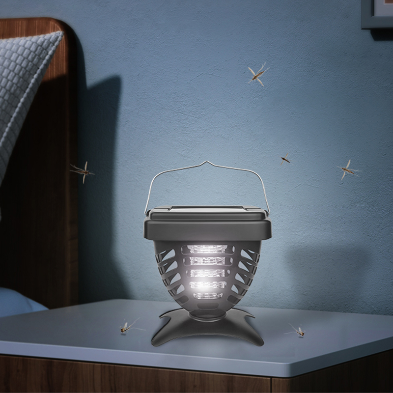Solar-Powered Electric Shock Mosquito Trap Pest Control with Garden Light Function