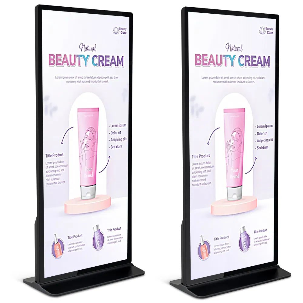 Aiyos 55 Inch Indoor Signage UHD and Optional Win10 OS for Versatile Applications in Corporate Environments Full Screen Digital Signage