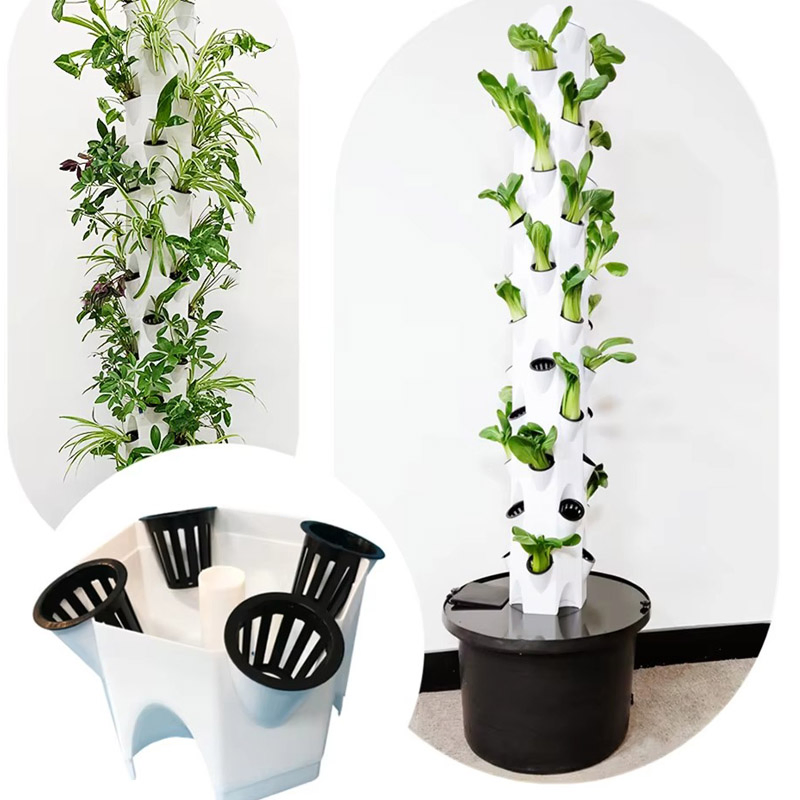 Agg Vertical Gardening Systems Aeroponic Tower Nursery Pot Hydroponics Tower System for Plant Grow Vegetable Grow