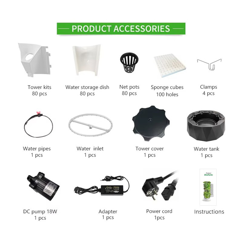 Agg Vertical Gardening Systems Aeroponic Tower Nursery Pot Hydroponics Tower System for Plant Grow Vegetable Grow