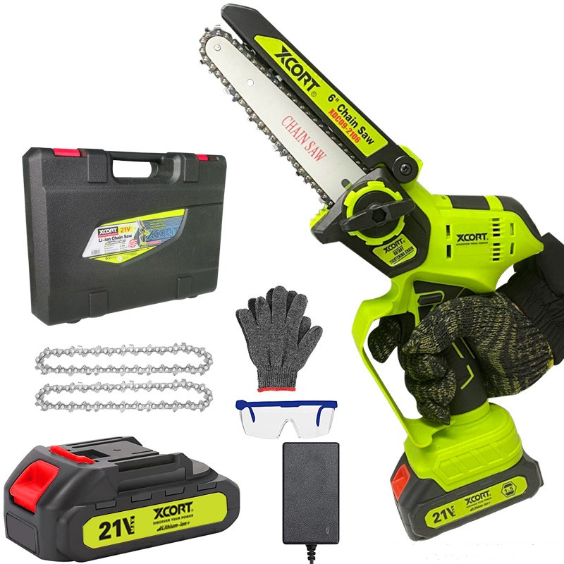 6 Inch 1300W Electric Chain Saw Cordless Garden Tree Pruning Logging Trimming Saw Woodworking Power Tool for Makiita Battery