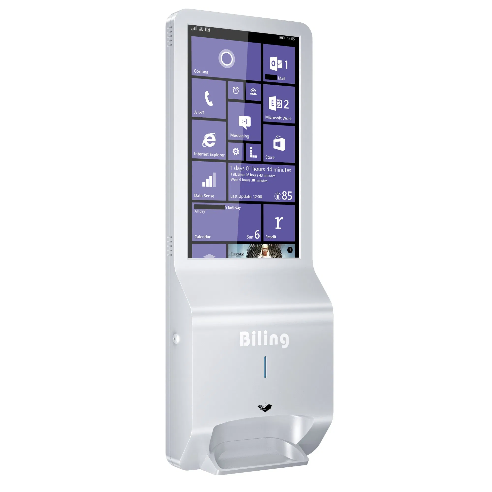 Android Digital Signage with Auto Hand Sanitizer Dispenser and Printer