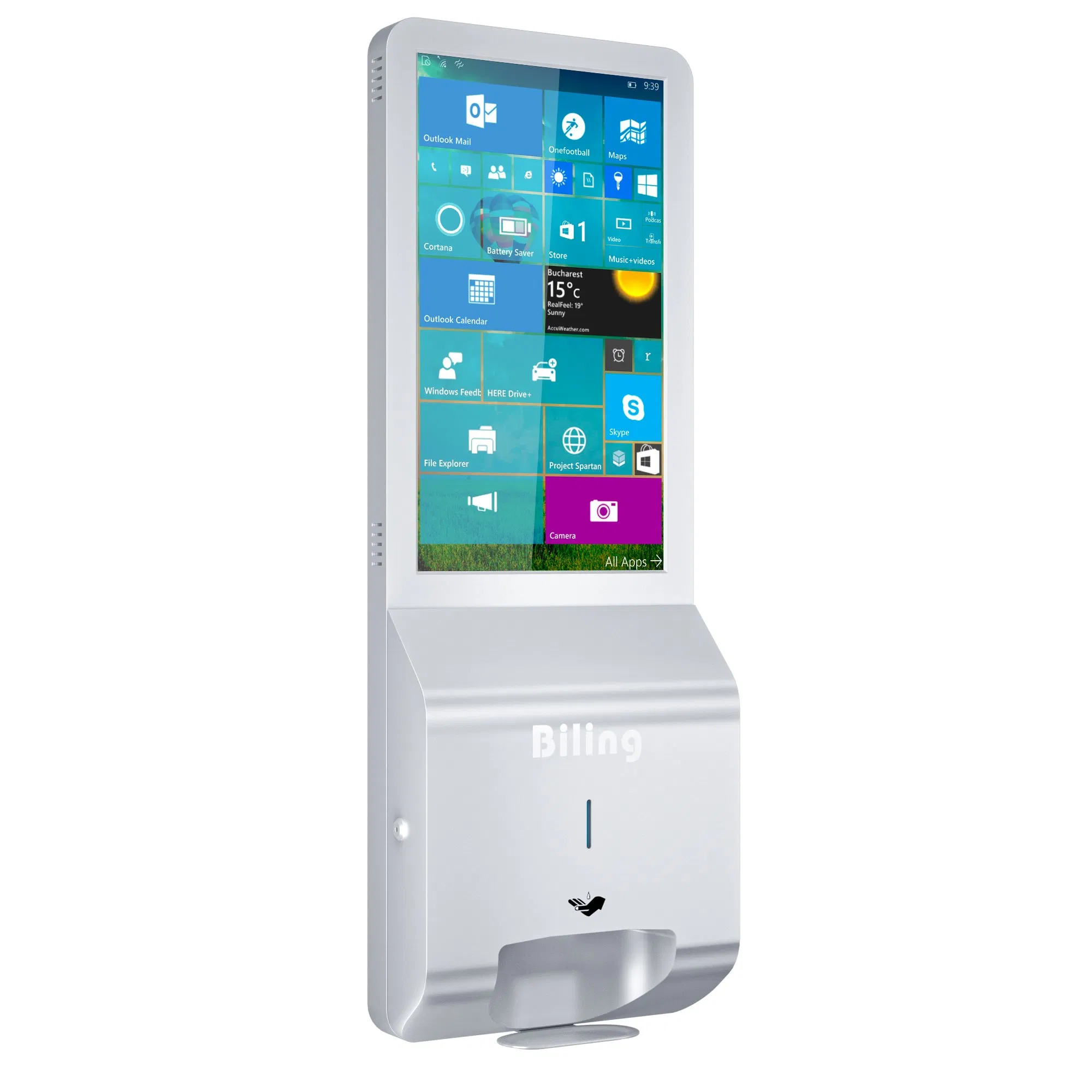 New Arrival Media Player Android Digital Signage with Auto Hand Sanitizer Dispenser and Printer