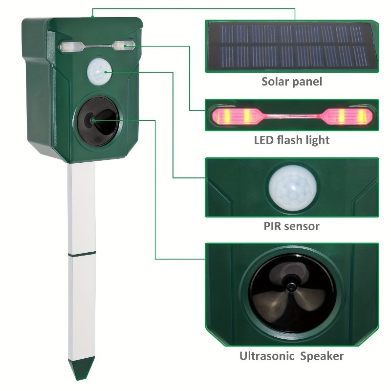 New-Style High-Strength ABS Ultrasonic Animal Repellent Reusable Sensor Garden Use Pest Control