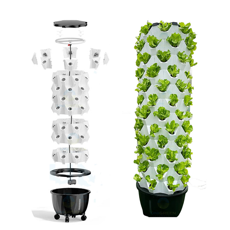 Agg Vertical Gardening Systems Aeroponic Tower Nursery Pot Hydroponics Tower System for Plant Grow Vegetable Grow