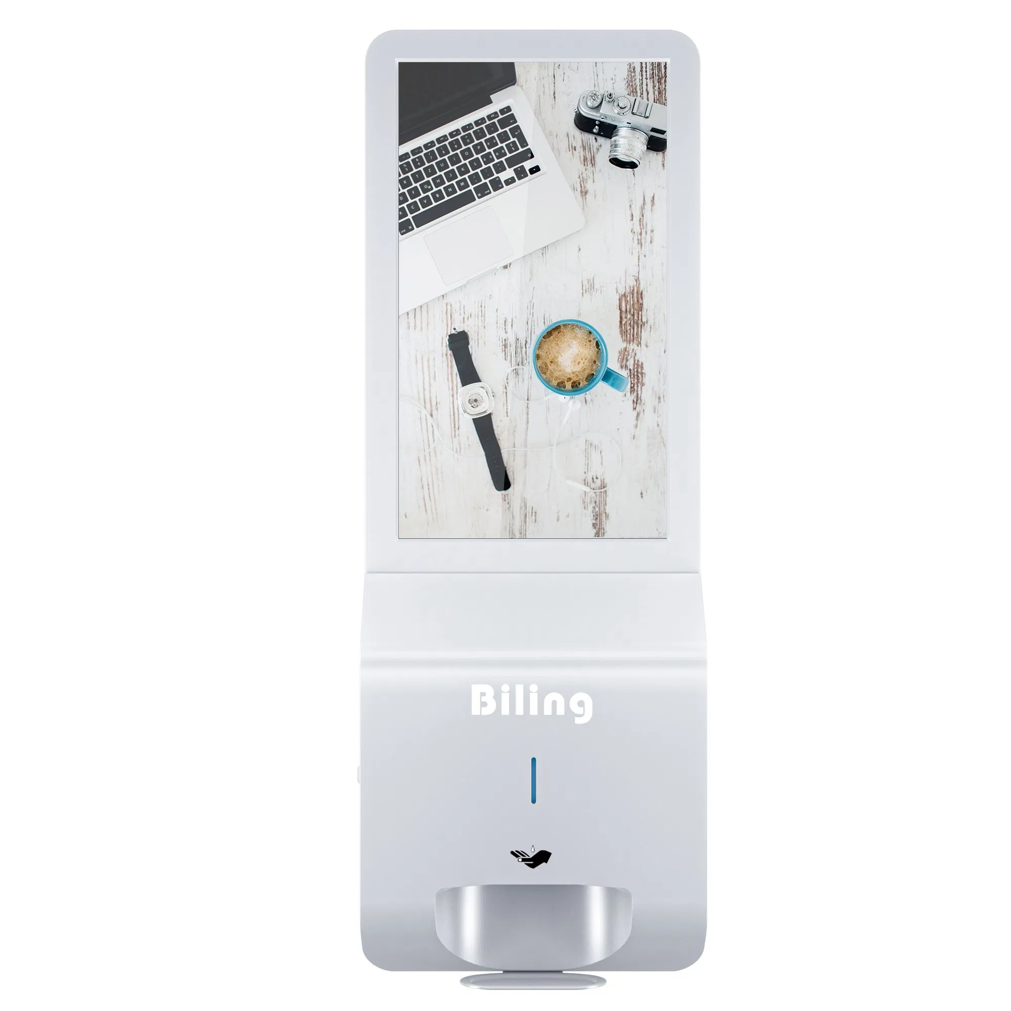 New Arrival Media Player Android Digital Signage with Auto Hand Sanitizer Dispenser and Printer