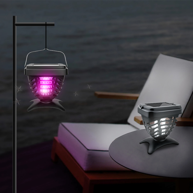 Solar-Powered Electric Shock Mosquito Trap Pest Control with Garden Light Function