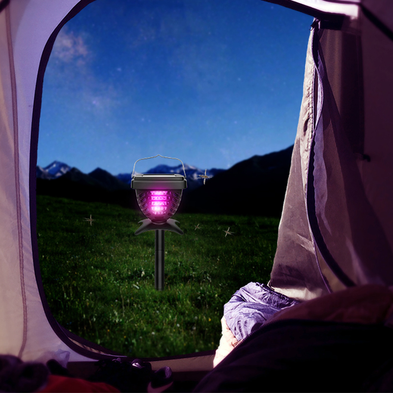 Solar-Powered Electric Shock Mosquito Trap Pest Control with Garden Light Function