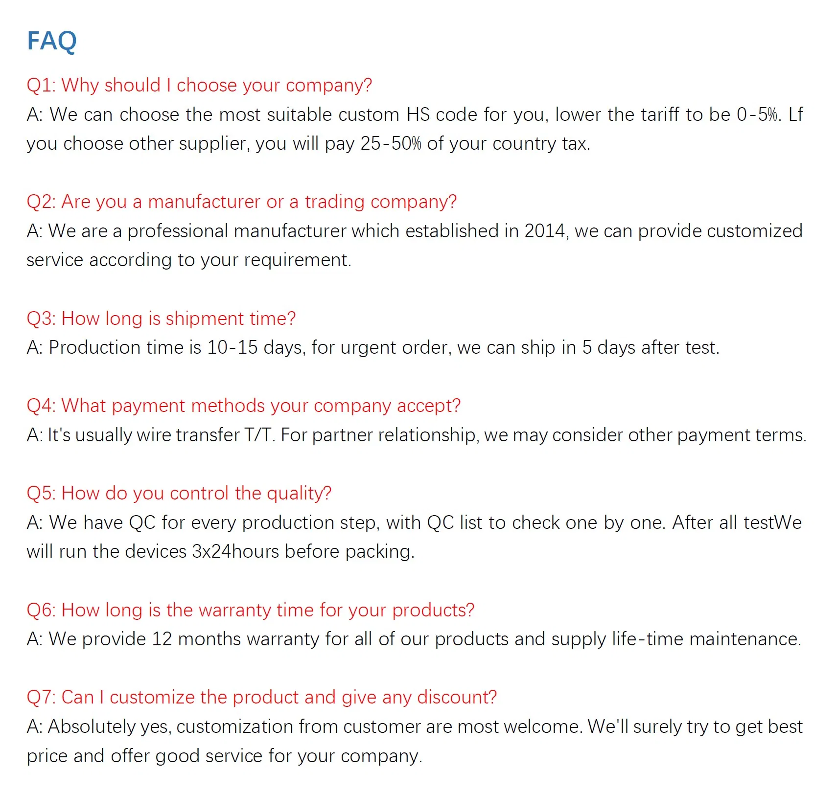 Service FAQ Visual
