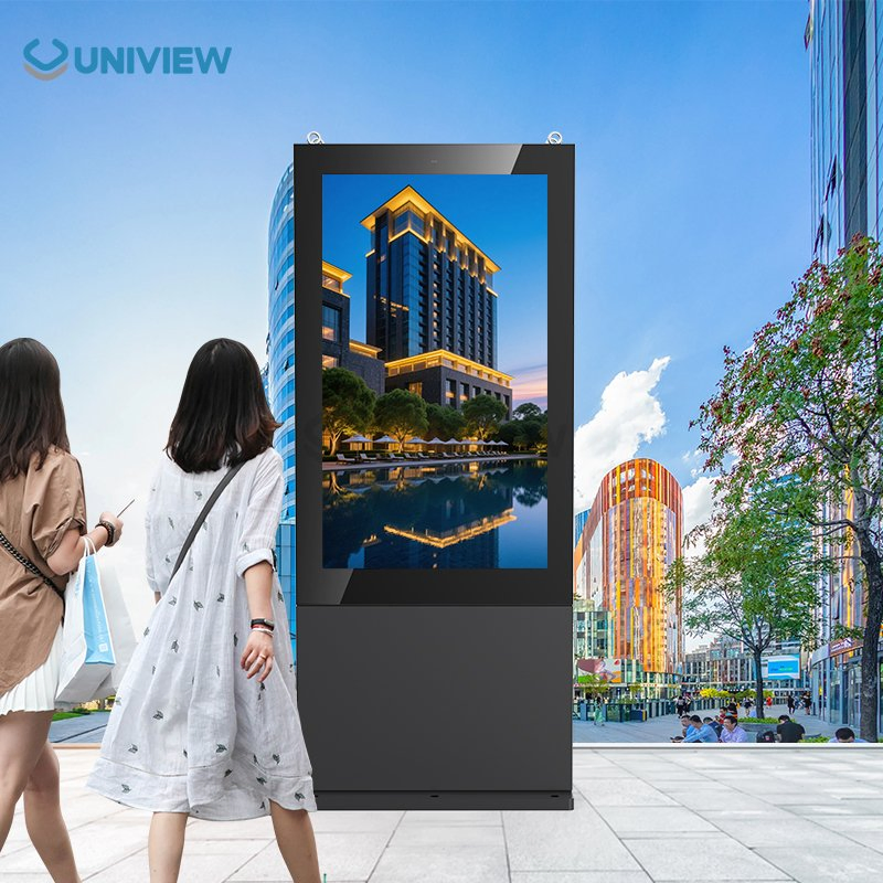 Premium Outdoor Totem Signage F130p, Ultra-Slim Profile and Modern Aesthetic Design