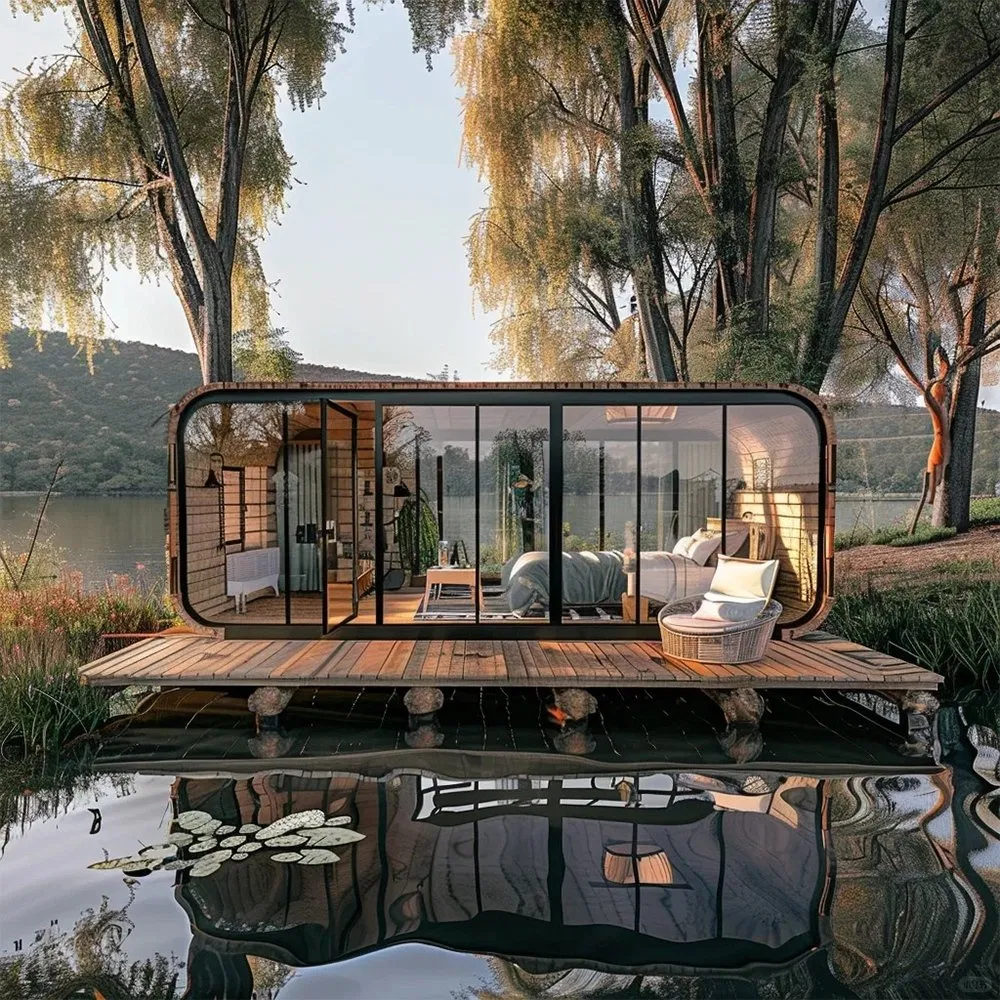 40FT Eco-Friendly Composite with Rainwater Harvesting for Green Resort Stays Apple Cabin