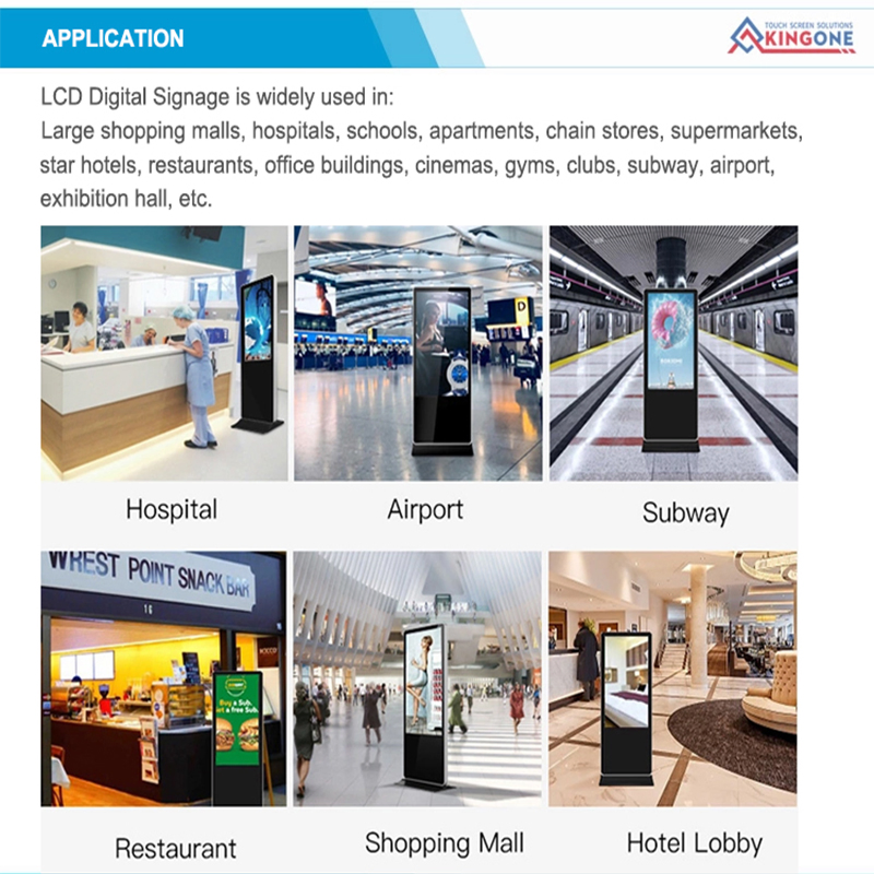 Freestanding 32/43/55/65 Indoor Advertising Kiosk LCD Advertising Payers and Displays Kiosk Digital Signage for Sale