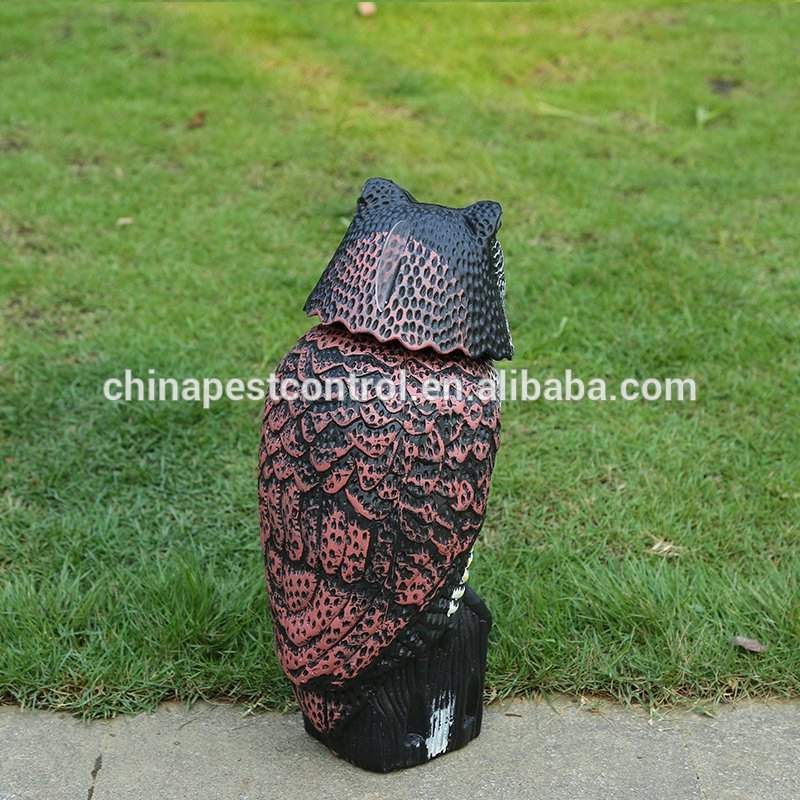 Plastic Owl Shape Bird Pest Control Garden Scarecrow with Movable Head
