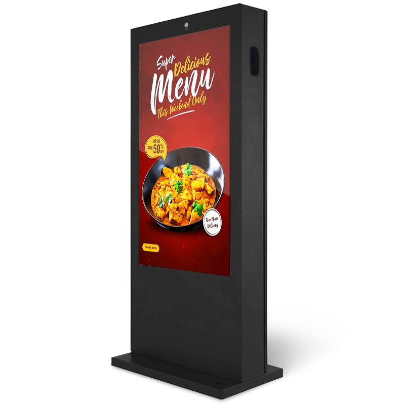 Aiyos Outdoor Digital Signage Floor Stand Kiosk 50 Inch UHD Display and Customize Logo Service Digital Signage