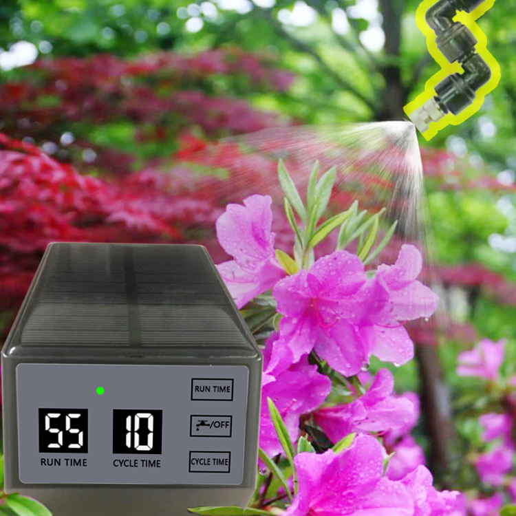 Automatic Solar Panel Power Drip Micro Spray Mist Irrigation Kit Indoor Plant