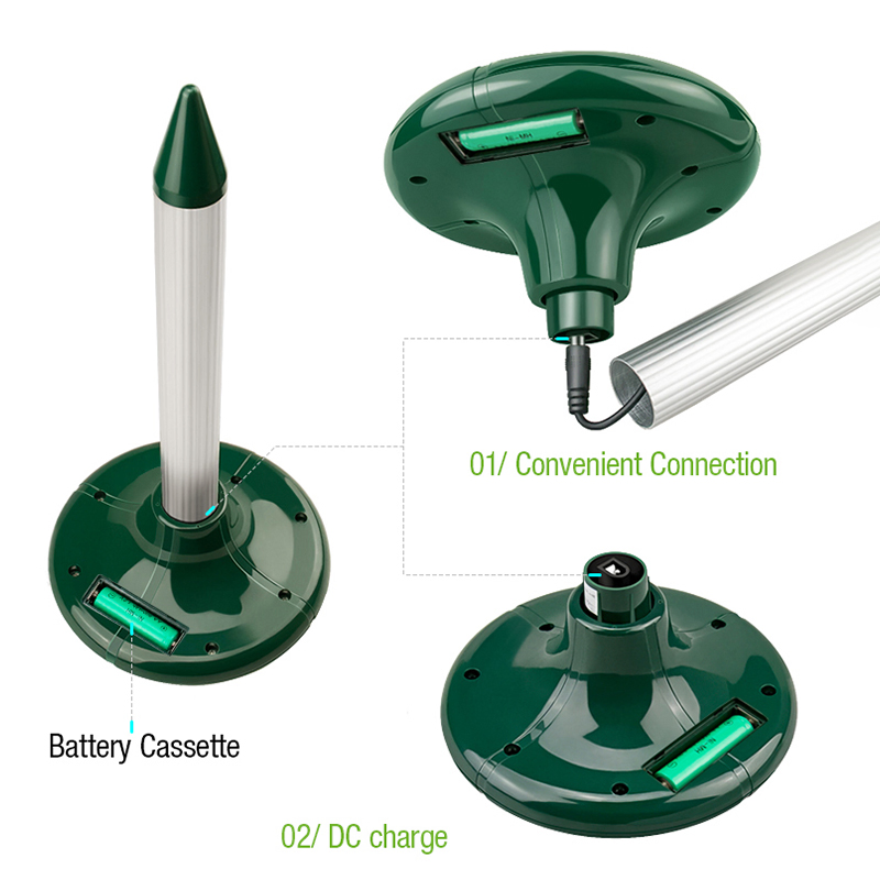 Sonic Outdoor Mole Repeller: Rechargeable Eco-Friendly Garden Pest Control
