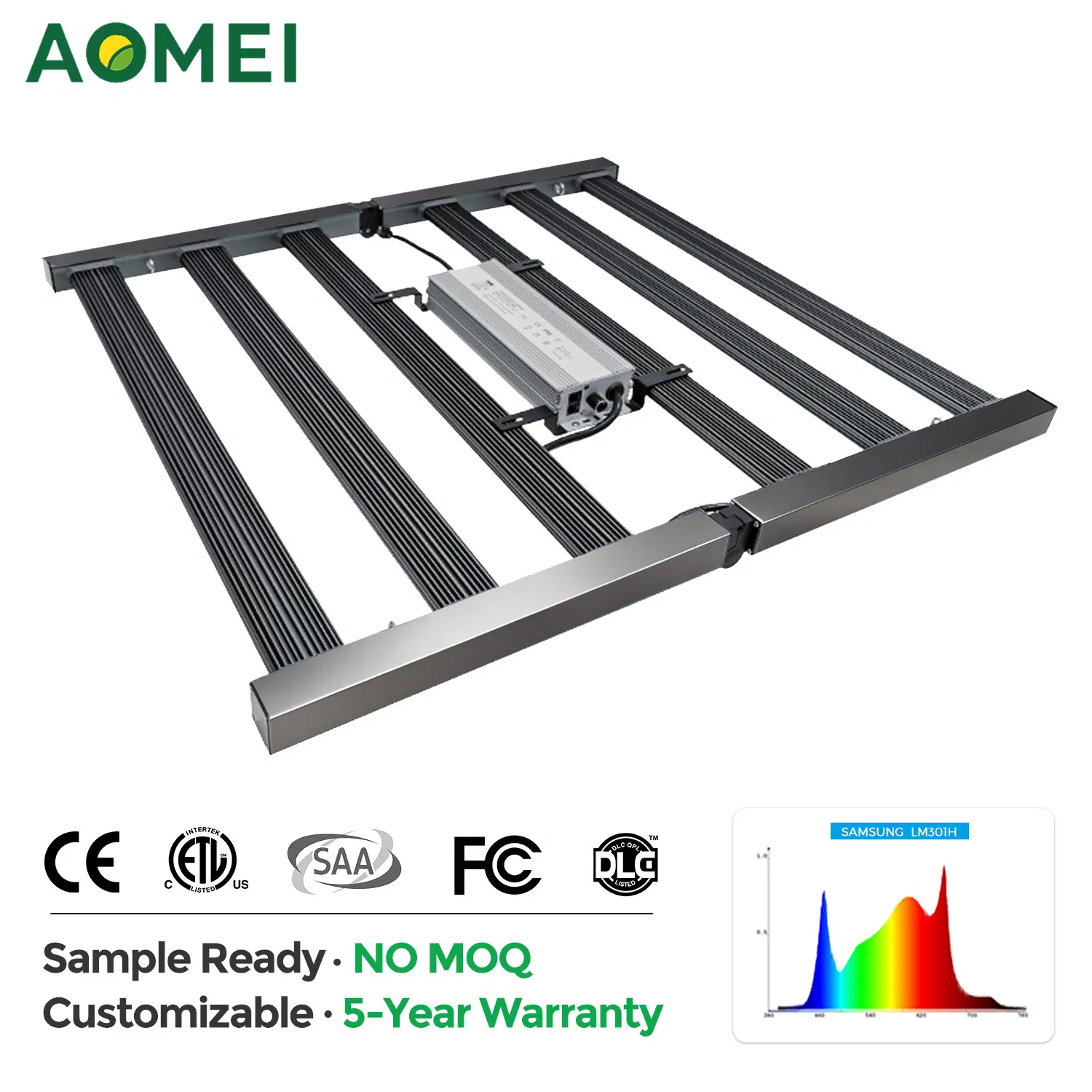 Foldable Samsung Lm301h Evo 1000W Full Spectrum LED Grow Light for Hydroponic Growing System