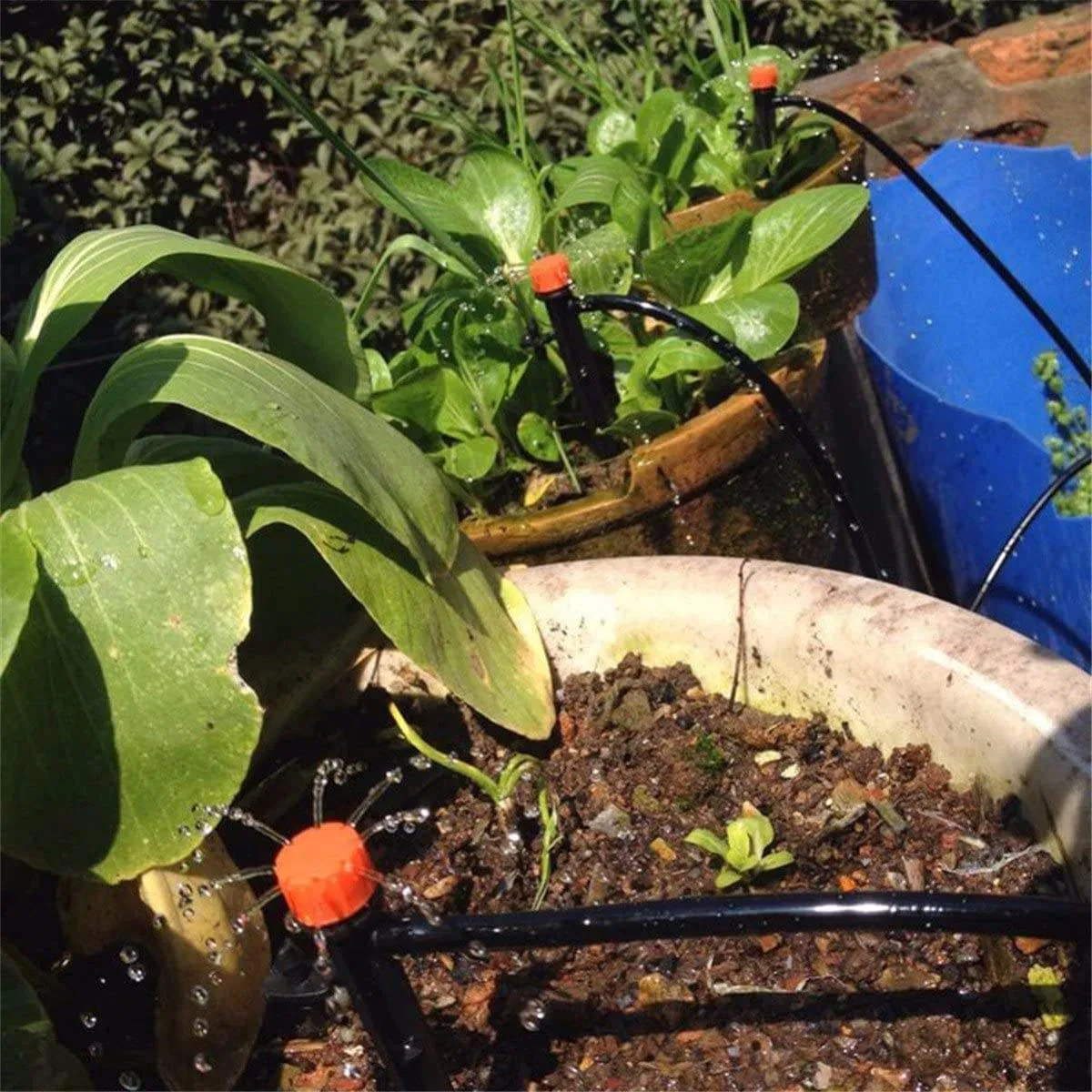 Greenhouse Garden Irrigation System Drip Irrigation Kit for Flower Bed Patio Lawn