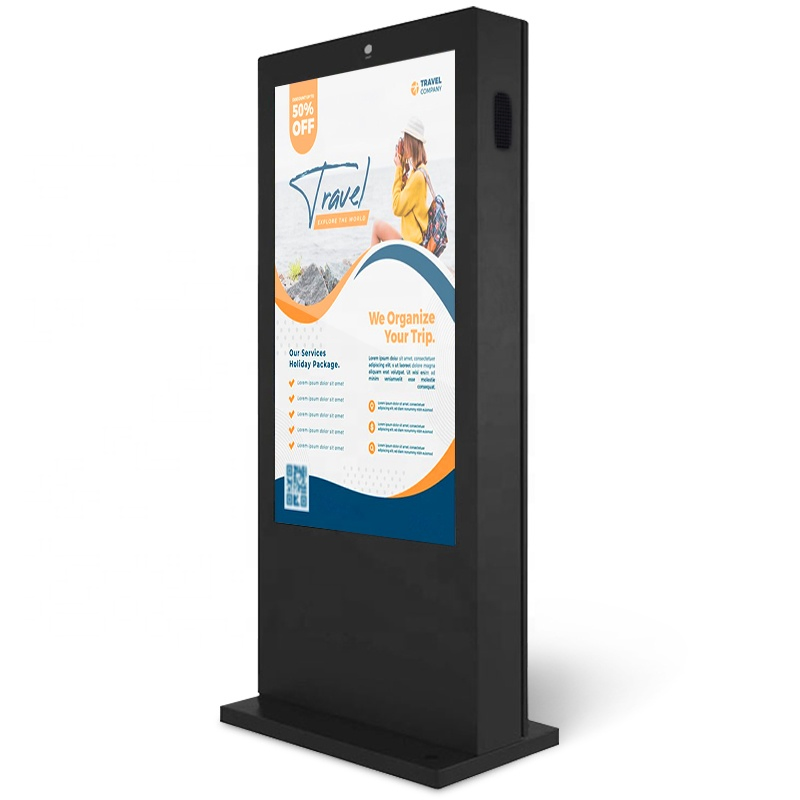 Aiyos Outdoor Digital Signage Floor Stand Kiosk 50 Inch UHD Display and Customize Logo Service Digital Signage