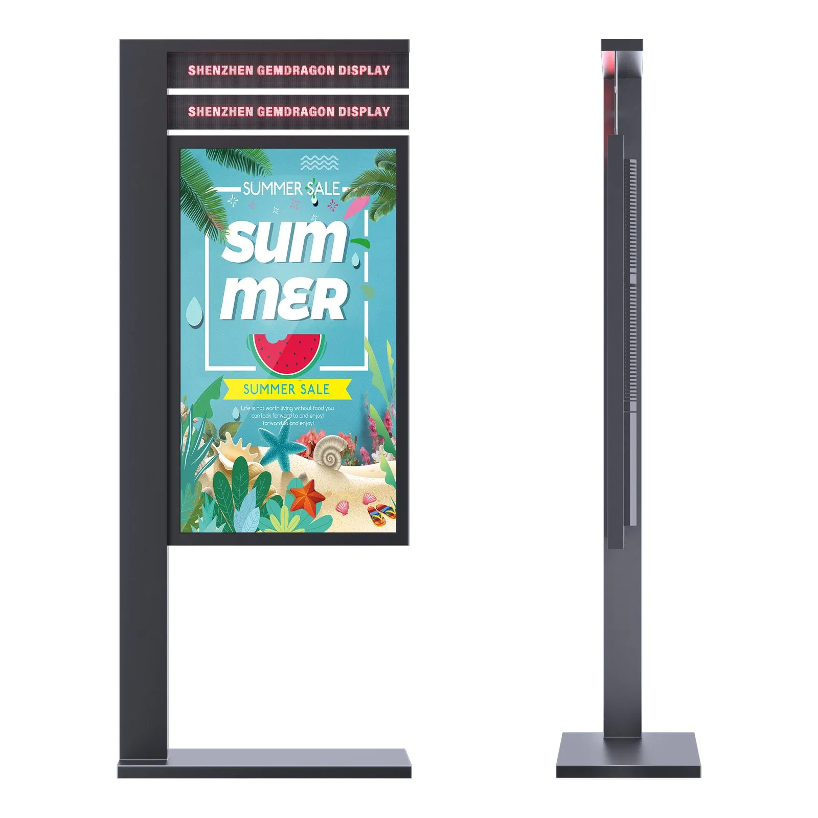 55 Inch Outdoor LCD Advertising Screen Floor Standing Signs Digital Signage and Displays Totem