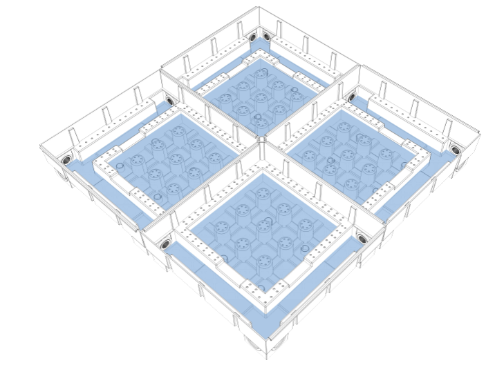 Urban Farming Box Featuring Self Watering and Rainwater Harvesting Design