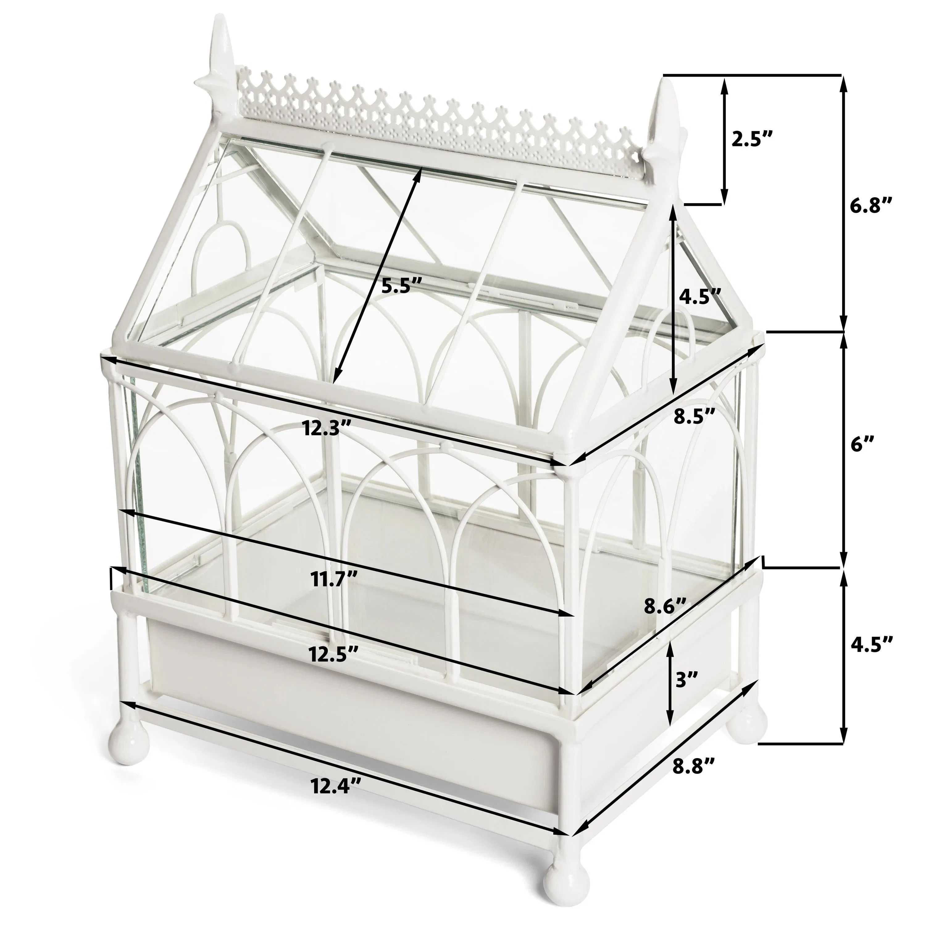 Unique Plant Terrarium Glass Containers Metal Display Case for Succulent Planter