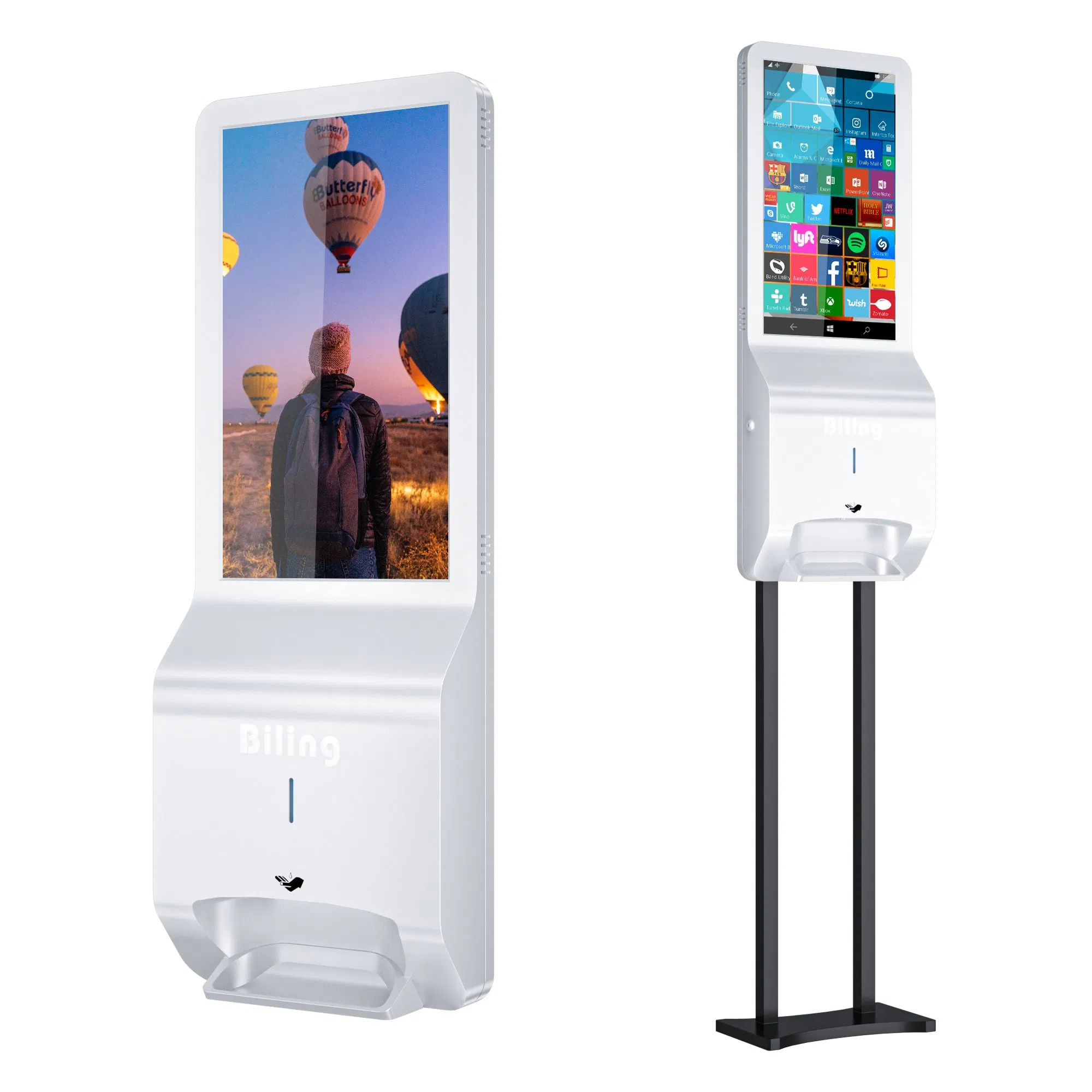 Android Digital Signage with Auto Hand Sanitizer Dispenser and Printer