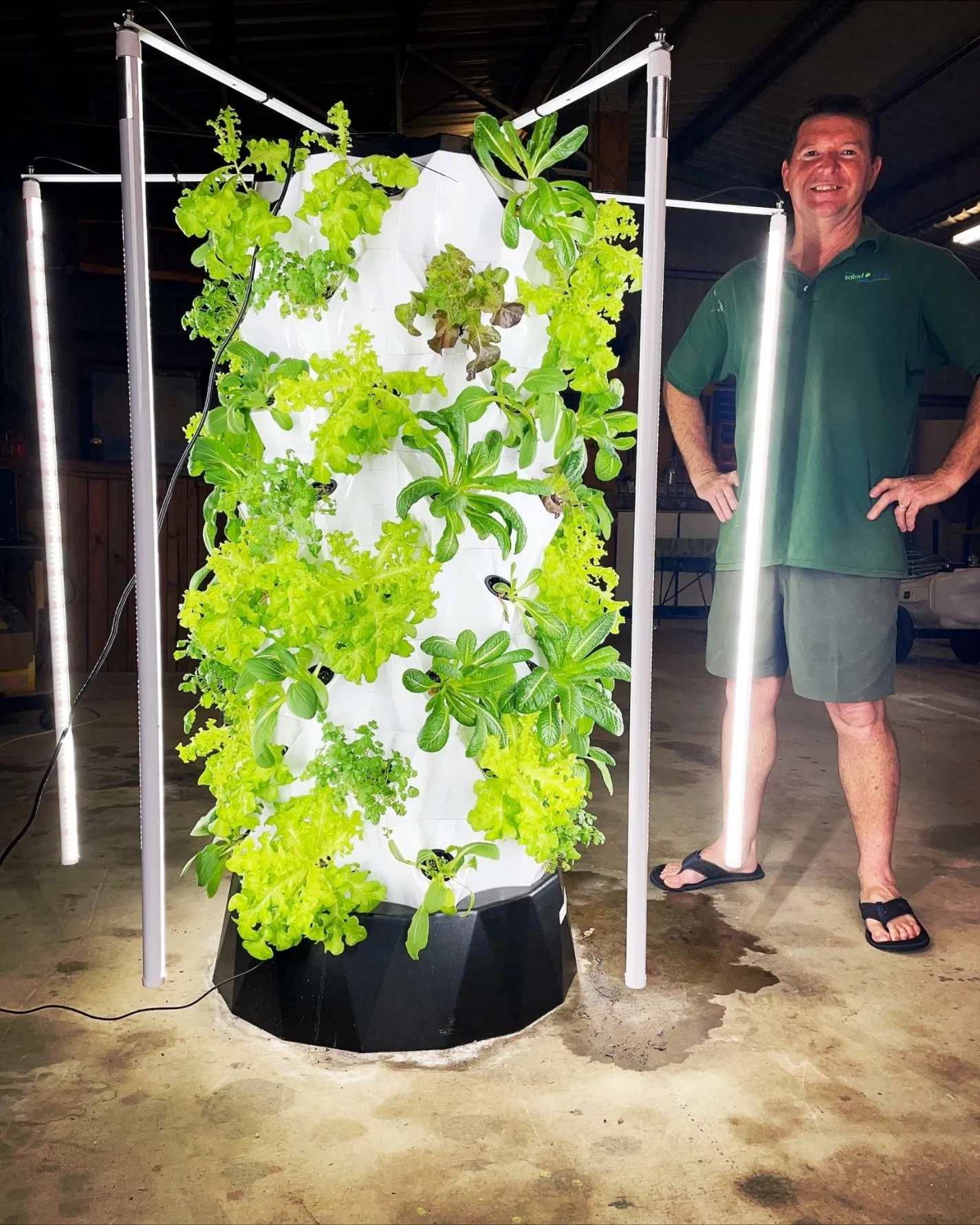Agg 13 Layer Hydroponic Tower Planter for Lettuce and Herbs, Soil-Free Vertical Gardening System