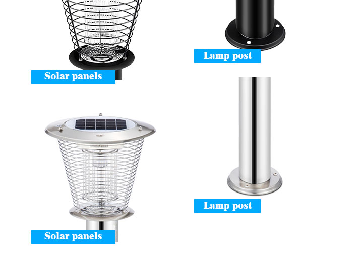 Solar Panel Mosquito Insect Pest Killer Garden Lawn Yard Light Lamp