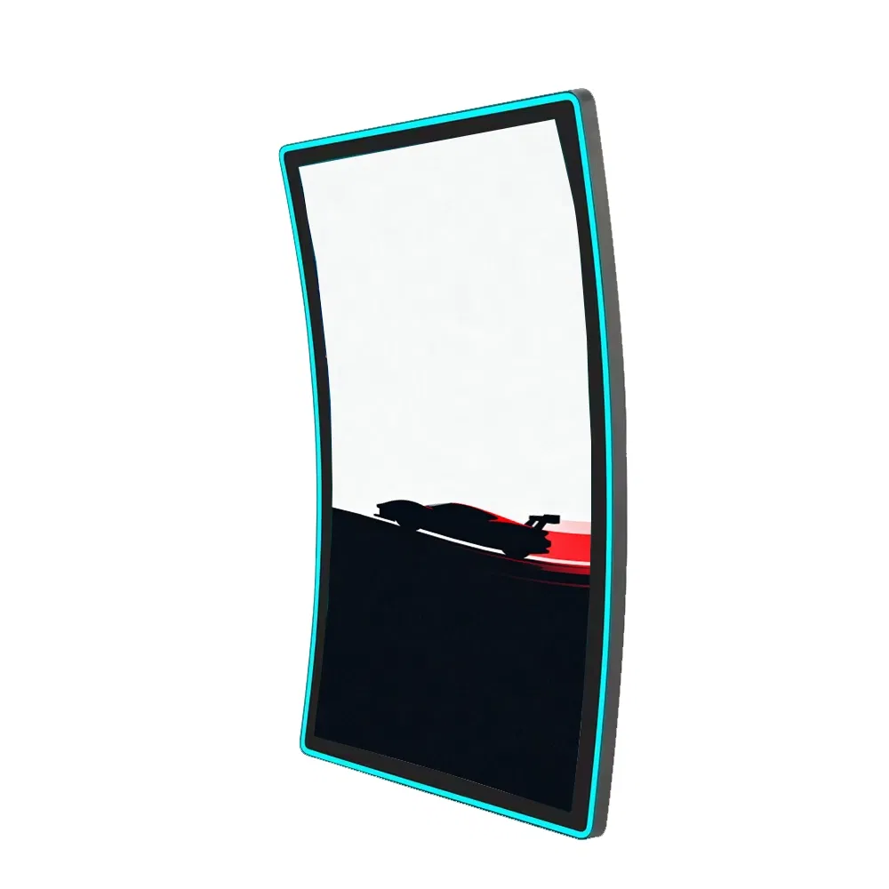 Interactive 55-Inch Curved LCD Screen for Gaming and Signage
