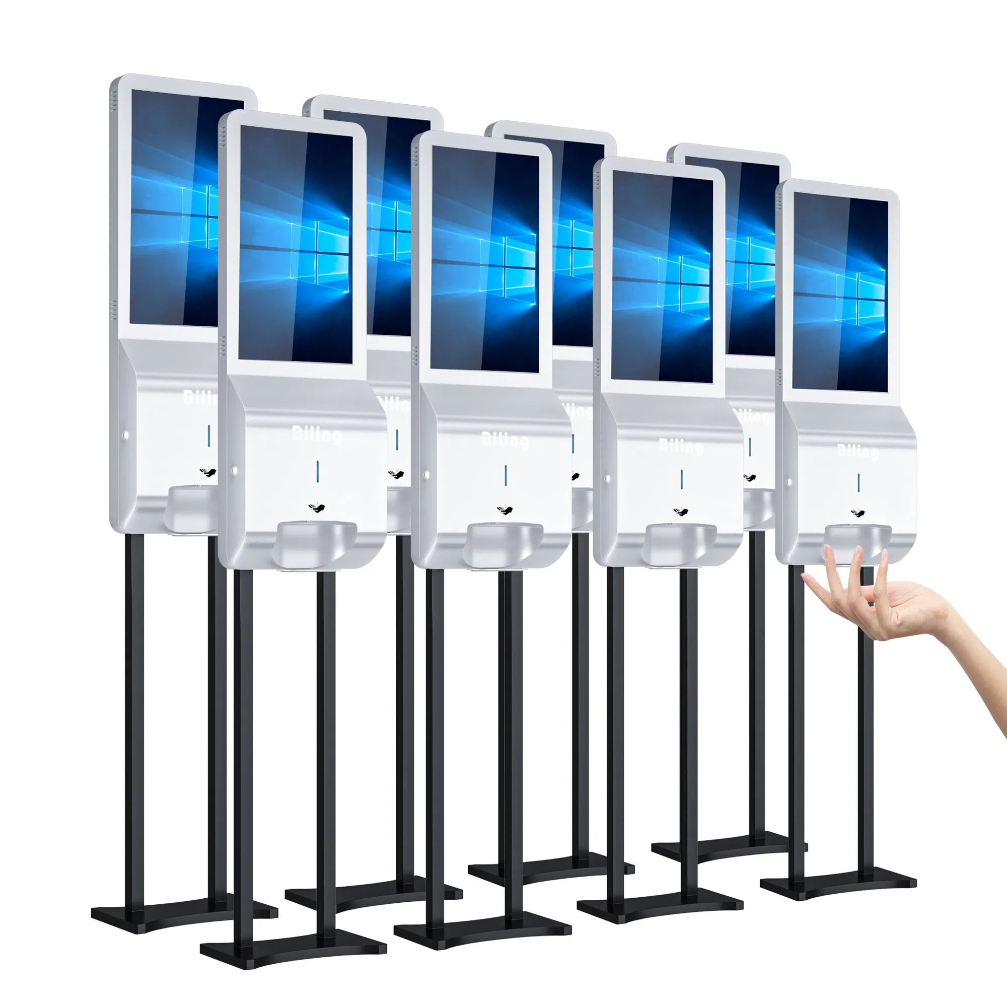 Android Digital Signage with Auto Hand Sanitizer Dispenser and Printer