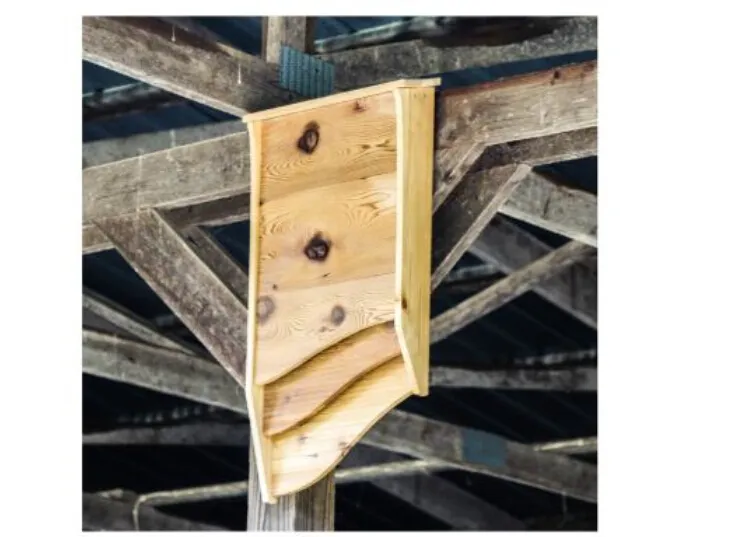 Wooden Bat House Installation