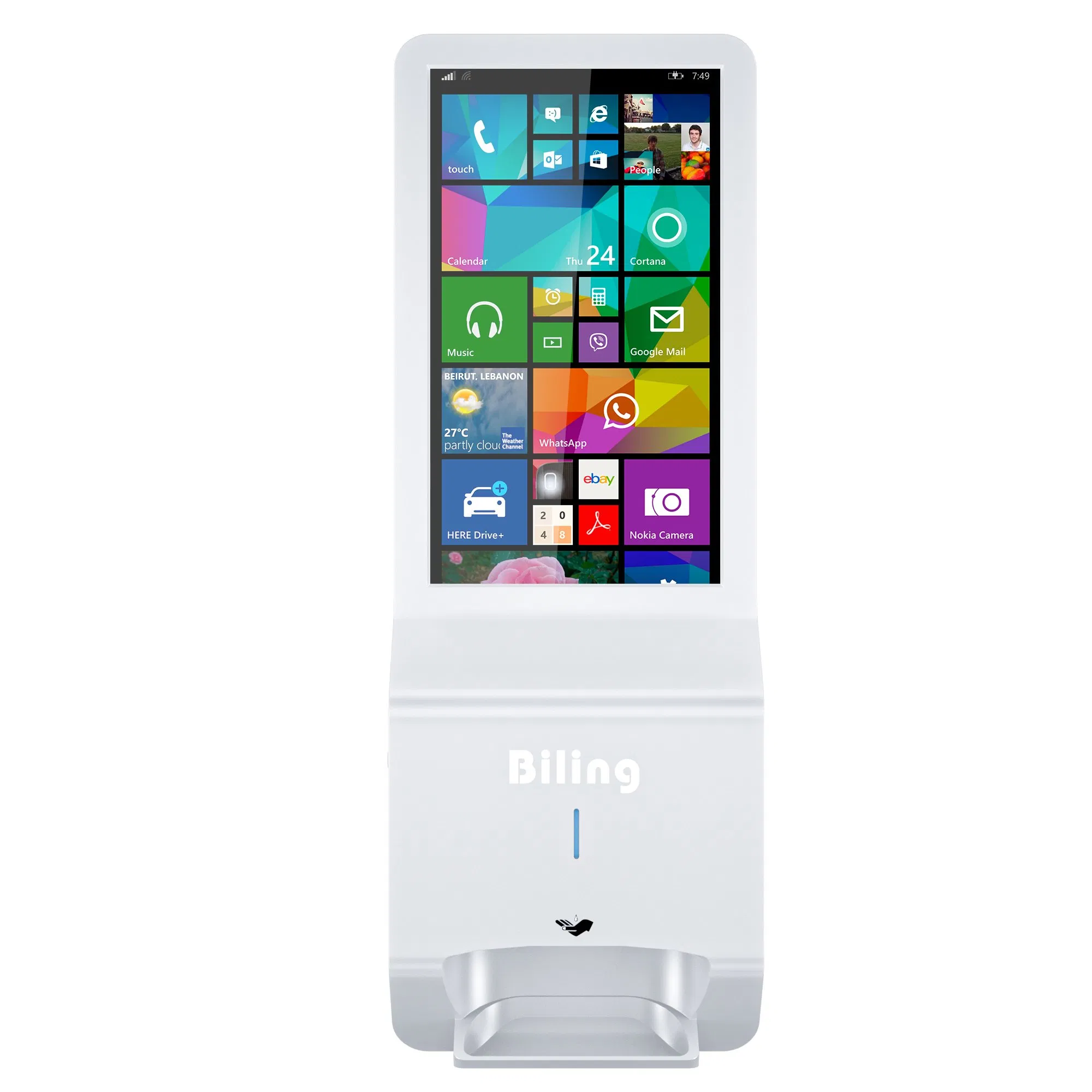 Android Digital Signage with Auto Hand Sanitizer Dispenser and Printer