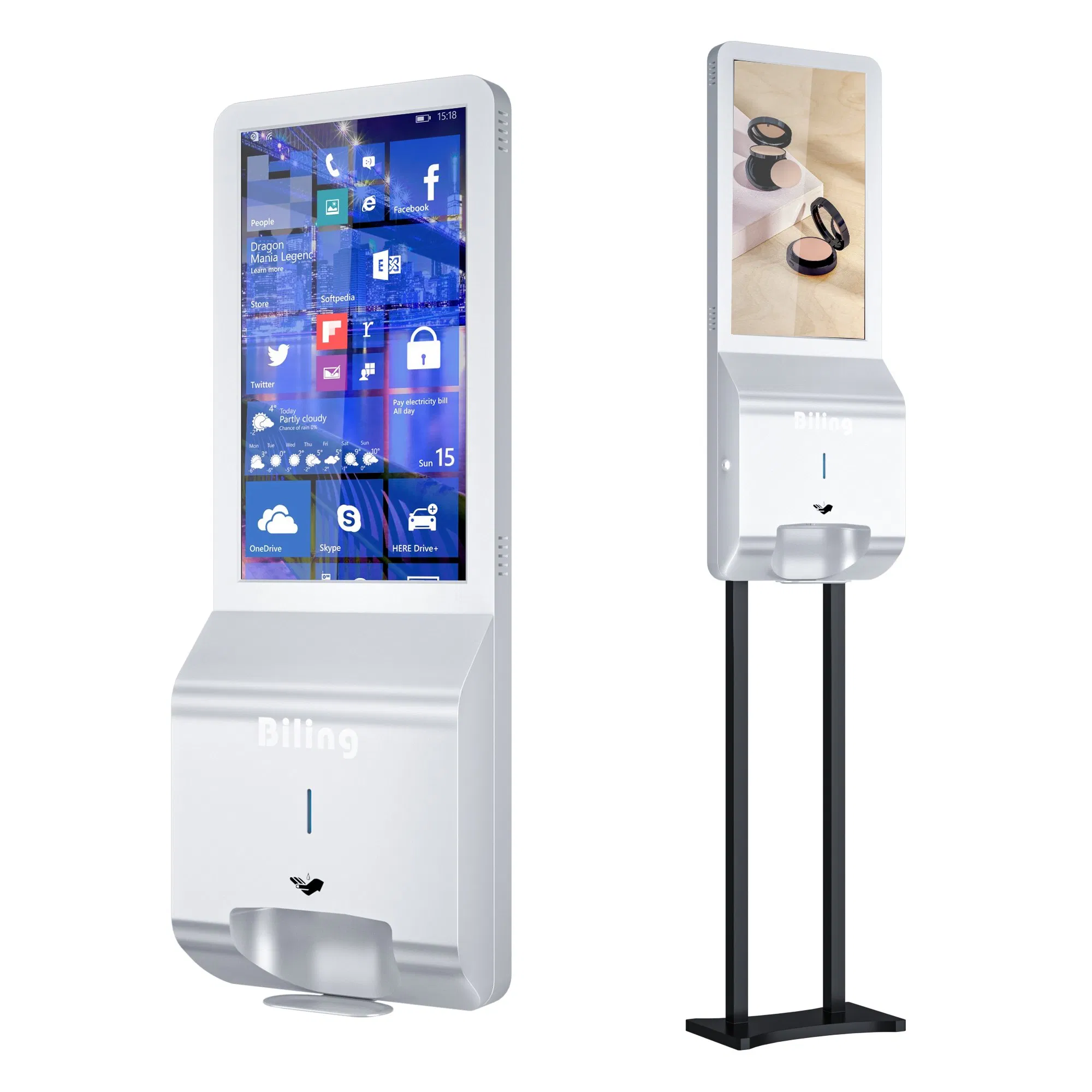 New Arrival Media Player Android Digital Signage with Auto Hand Sanitizer Dispenser and Printer