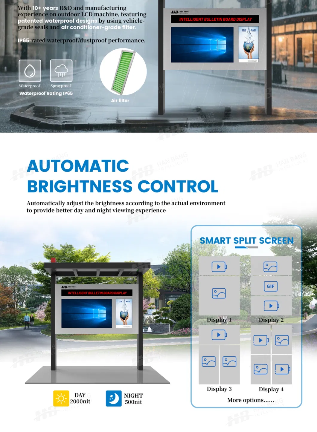 Park Eco-Education Board with Solar Charging and Wildlife Protection Tips Digital Signage