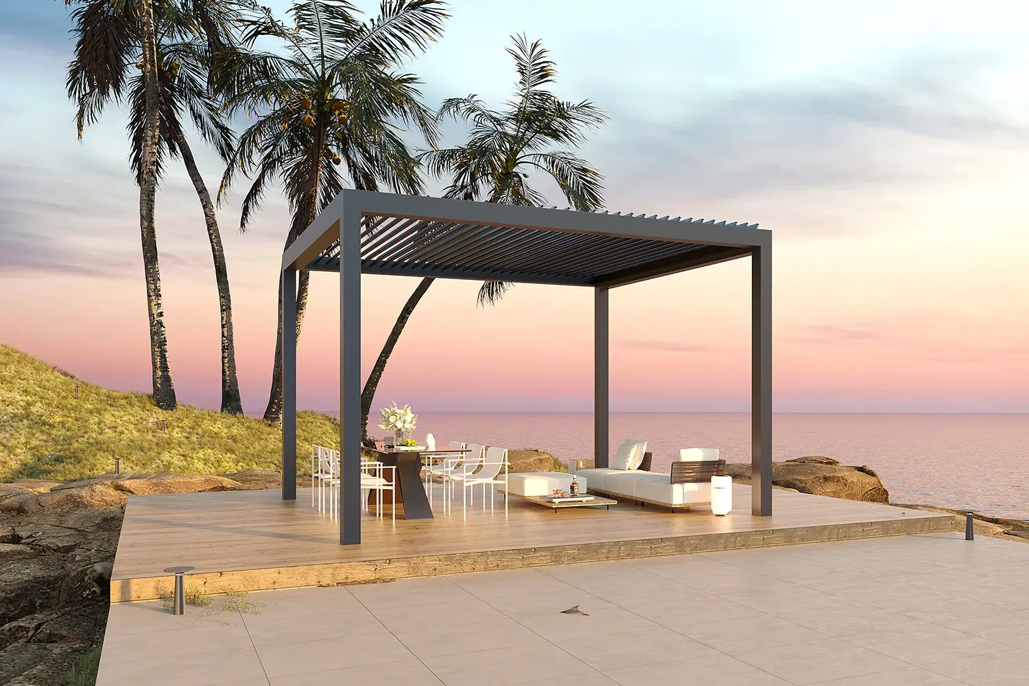 Custom Color Weatherproof Aluminum Freestanding Pergola 9.8x13.1ft from China Suppliers Factory - Durable and Stylish Outdoor Solution