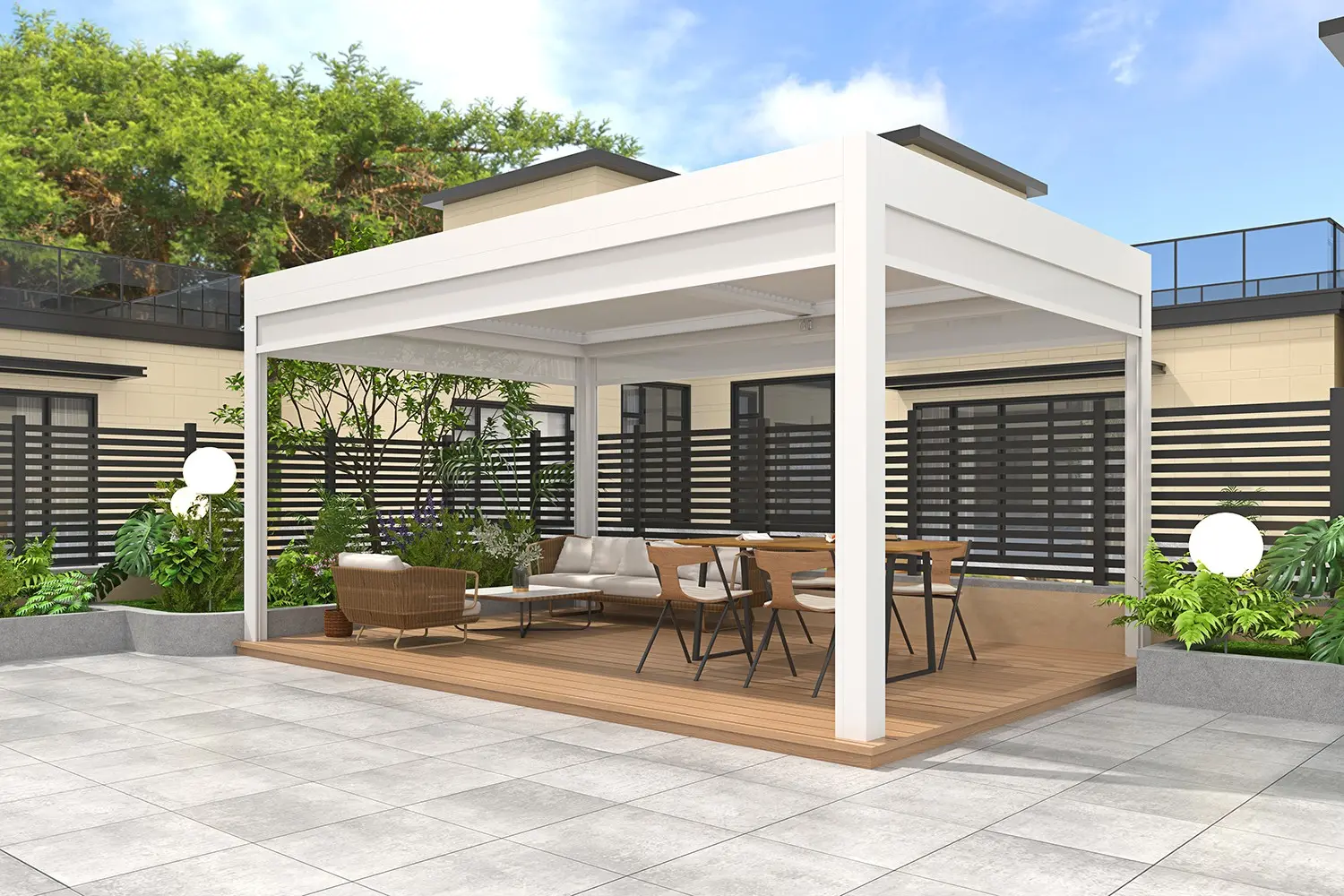 CE Certification China Suppliers 3x3/4x3 Aluminum Louvered Roof Pergola Kits - Durable, Modular Design from Factory Suppliers, Manufacturers