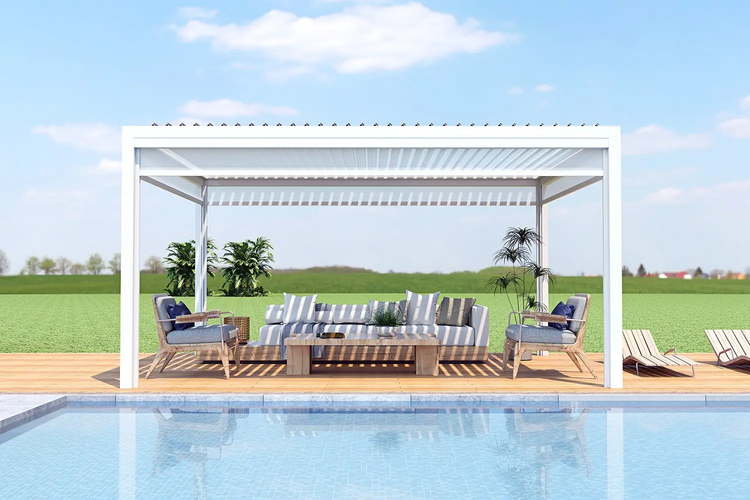 Custom Color Weatherproof Aluminum Freestanding Pergola 9.8x13.1ft from China Suppliers Factory - Durable and Stylish Outdoor Solution