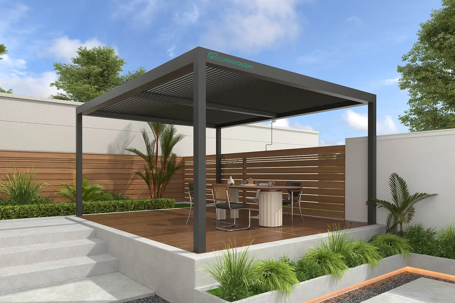 Outdoor Manual 3x3/4x3 Aluminum Louvered Roof Pergola Kits