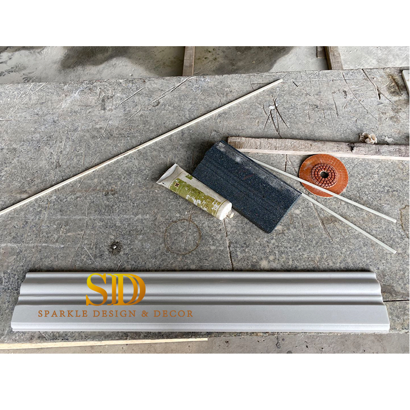 Customized China White Marble Skirting/Trim for Bathroom Use