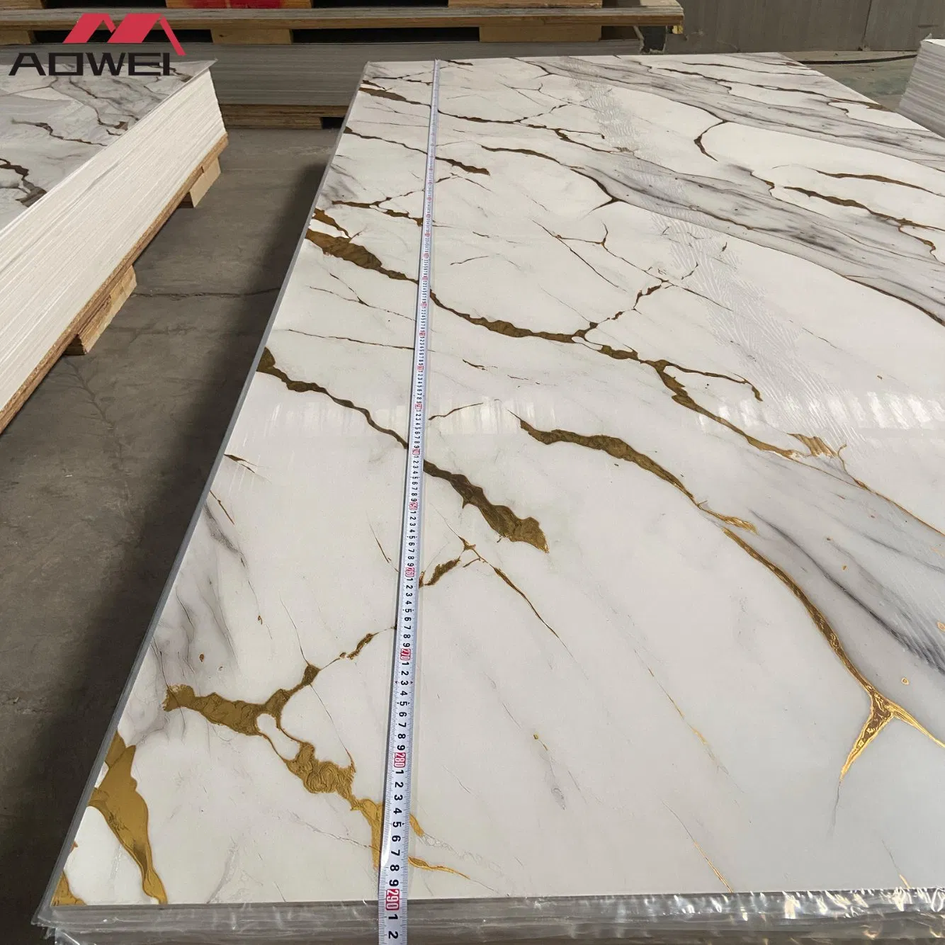 1220*2900mm High Gloss Flexible 3D UV Coating PVC Marble Wall Panel for Home Decoration