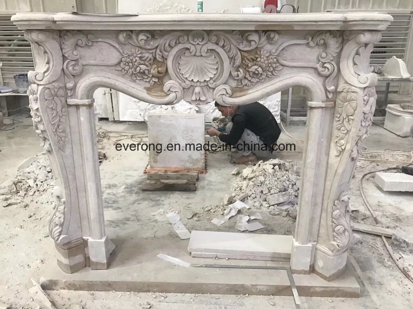 Marble Carving Stone Sculpture Fireplace Surround Fireplace Mantel