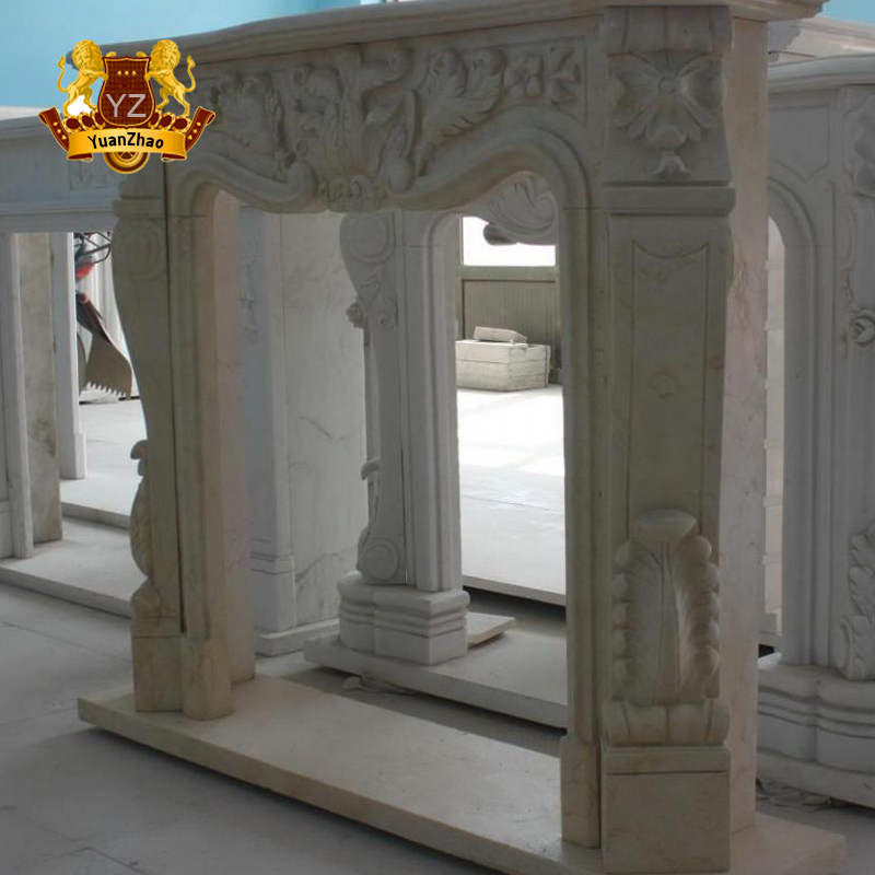 High Quality Customized Size Natural Stone Marble Fireplace Mantel for Indoor Decoration with Cheap Price