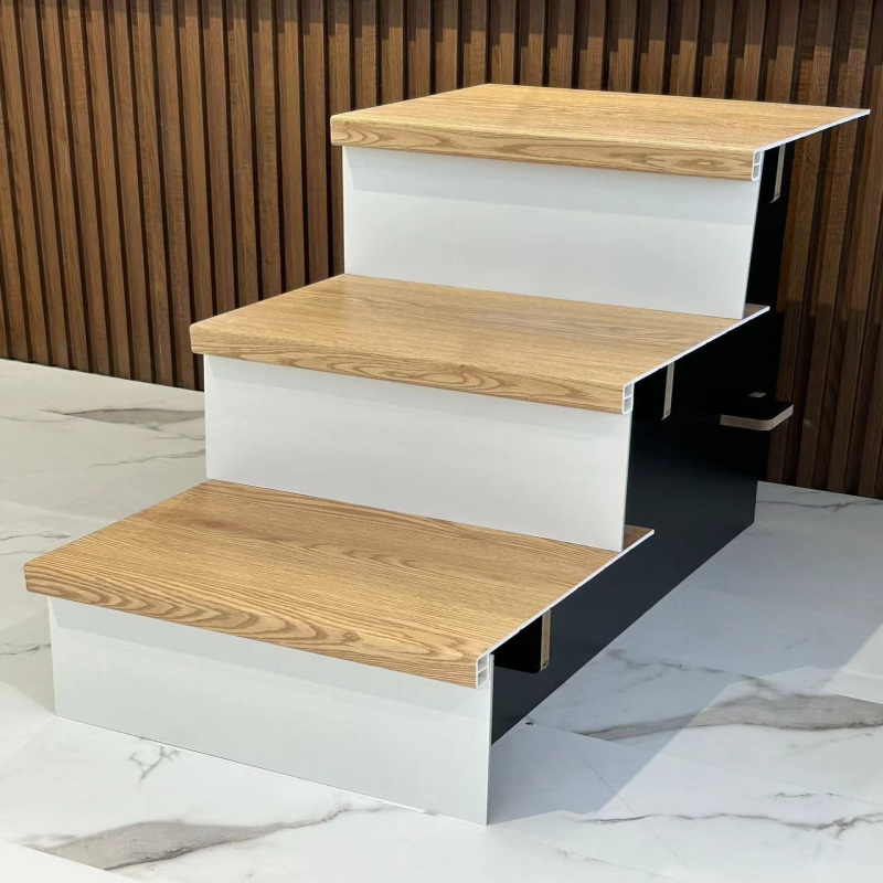 Eco-Friendly Residential Stone Marble Vinyl Wood Stair Treads for Luxury Spc Solutions