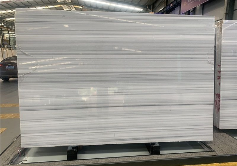 Zebra Marmara/Straight White/White Jade Bookmatch Marble Slab