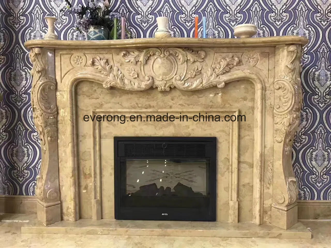 Marble Carving Stone Sculpture Fireplace Surround Fireplace Mantel
